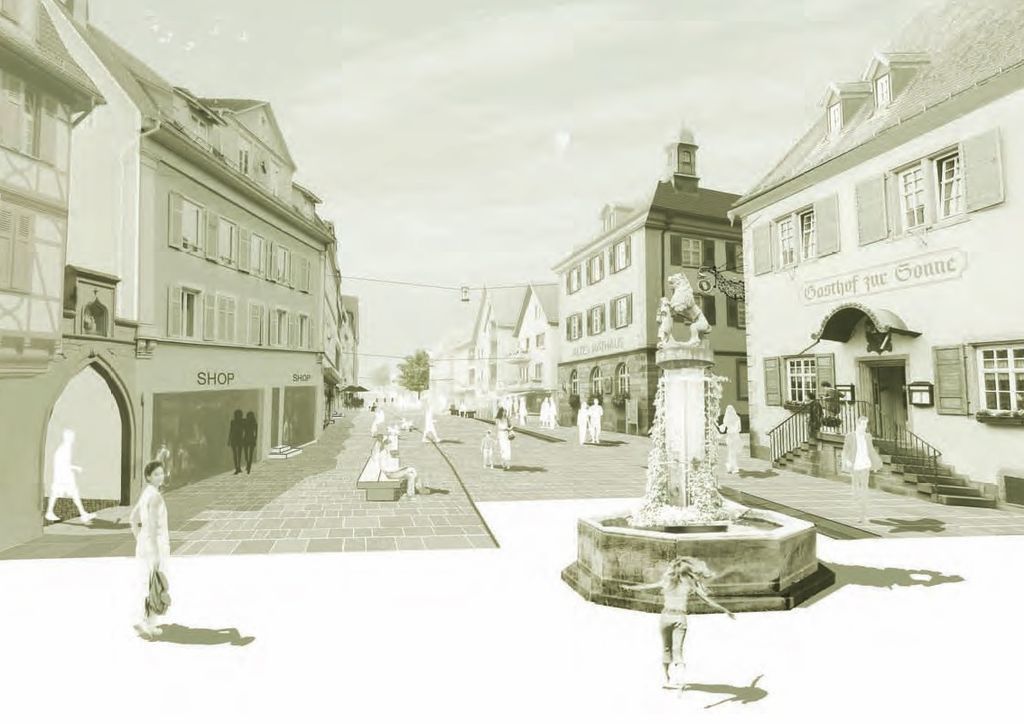 Zentrum der Oberkircher Fußgängerzone wird der historische Löwenbrunnen sein.