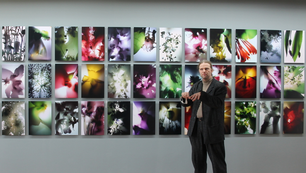 Vergrößerte Detailaufnahmen von Bildern einheimischer Pflanzen, belichtet in vollkommener Dunkelheit – Tim Otto Roth vor der Reihe „Flora domestica“ in der Städtischen Galerie.