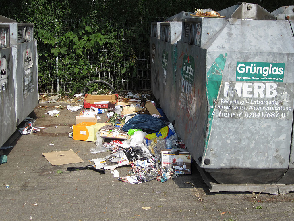 Müll jeder Art wird bei den Glascontainern, die in der Stadt Kehl aufgestellt sind, abgeladen. Die Mitarbeiter des Betriebshofs müssen ihn entsorgen.