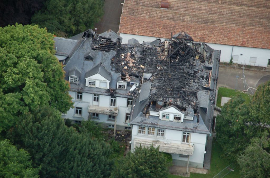 Die Villa Bauer nach dem Brand.