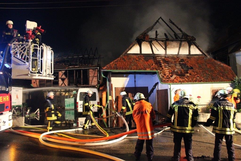 Erneut stand ein Ökonomiegebäude in Altenheim in Brand.