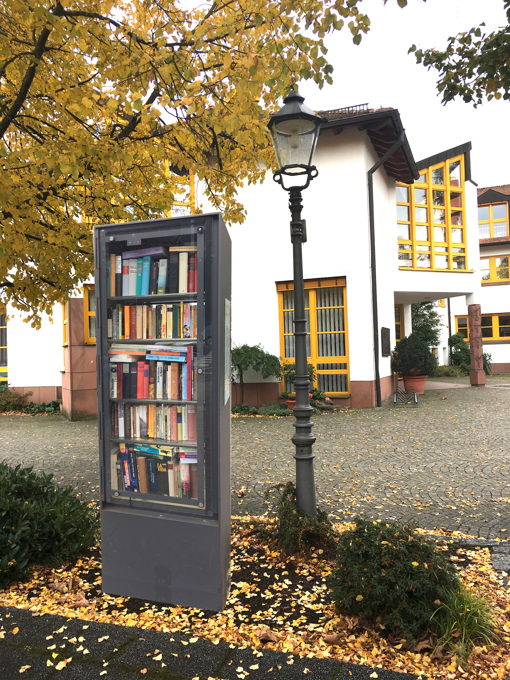 Herausnehmen, was interessiert: In der Dorfmitte wird ein Bücherschrank für die Allgemeinheit eröffnet.