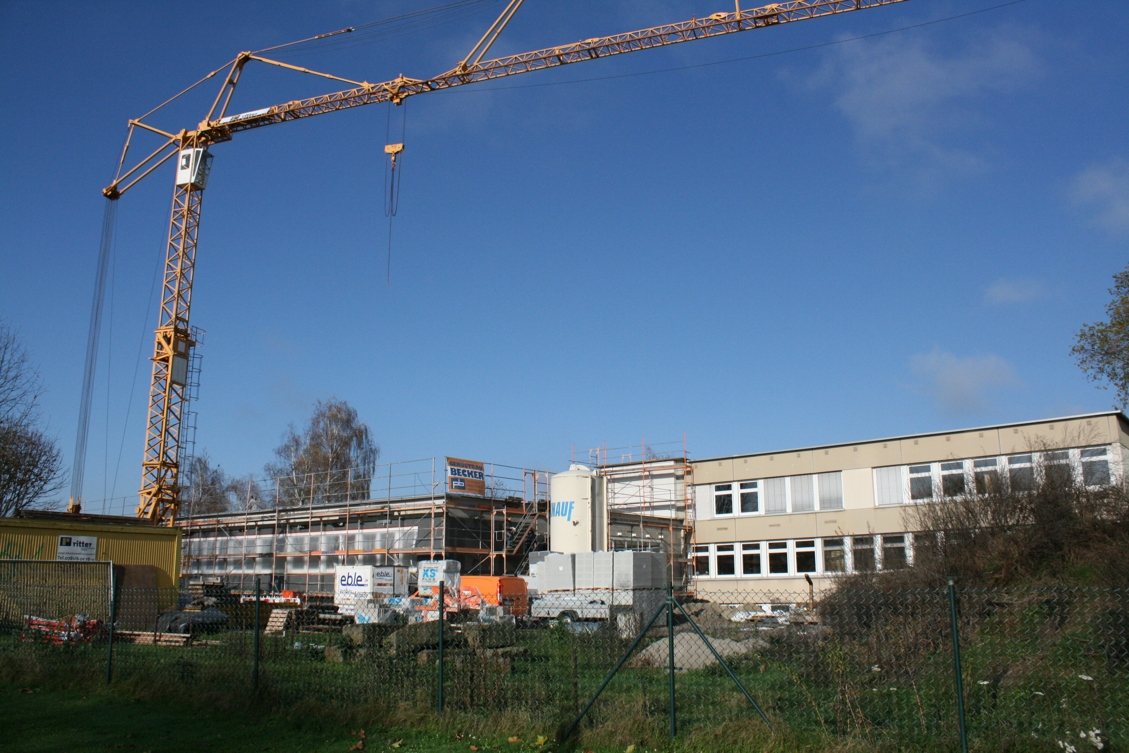 Die Arbeiten am Neubau der Moscherosch-Schule in Willstätt sind in den letzten Zügen.