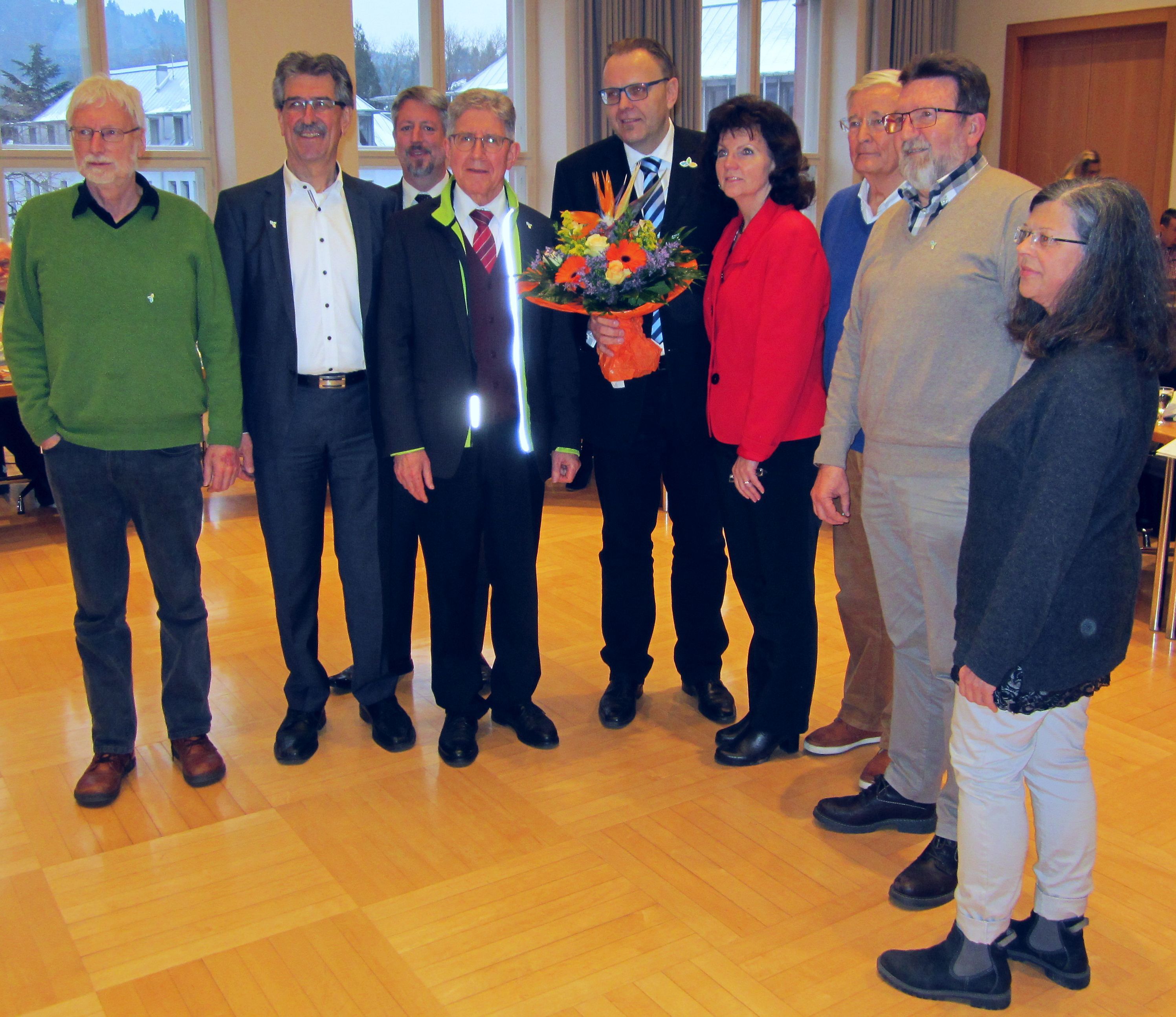 Gruppenbild mit den Fraktionsvorsitzender nach der Wahl im Gemeinderat