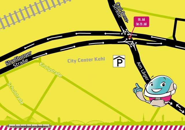 Schon ab Montag, 9. Juli, ist ein Linksabbiegen in die Lägertangente von der B28 in Richtung Straßburg nicht mehr möglich.  | Foto: Stadt Kehl