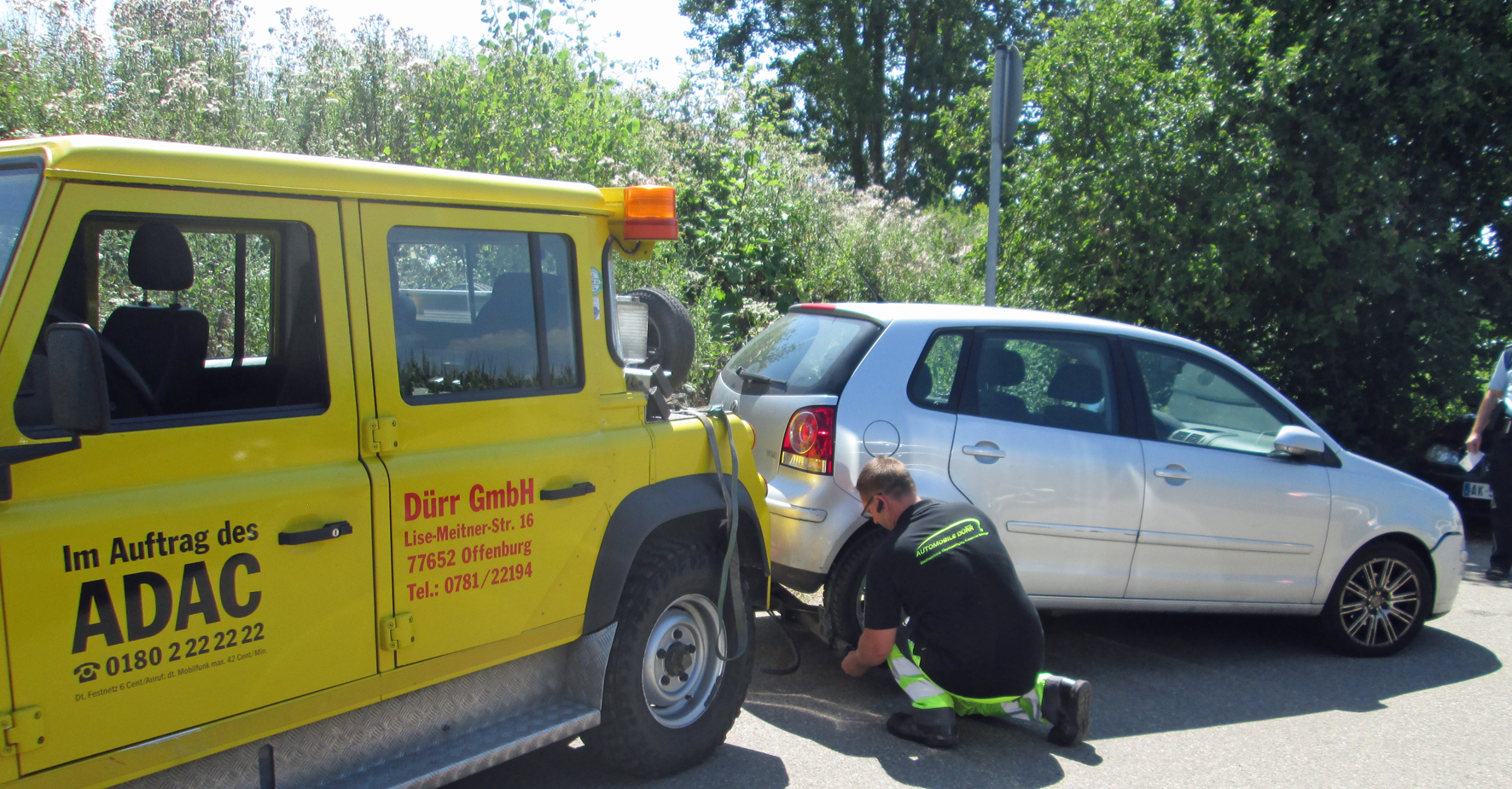Fünf Autos kamen am Sonntag in Kork an den Haken.