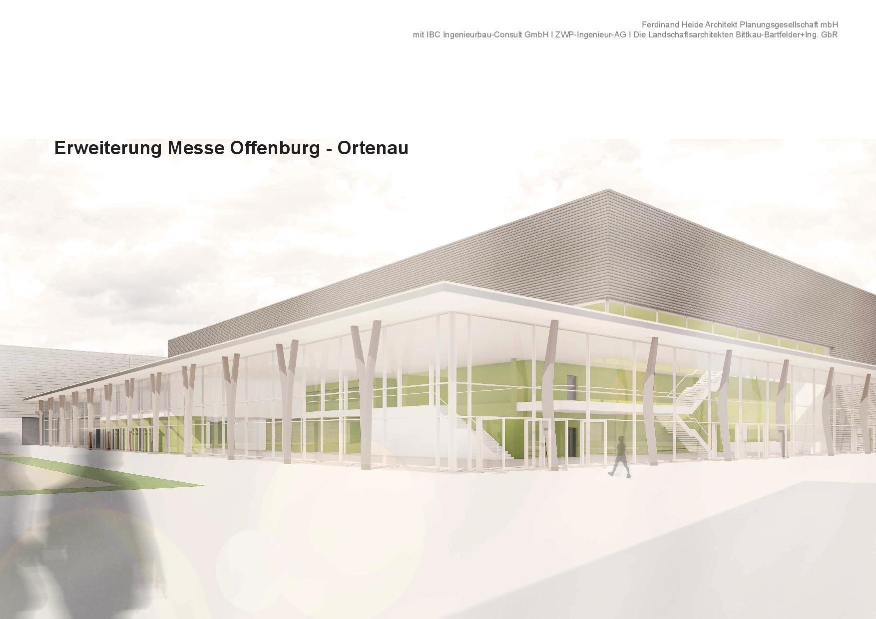 Der Entwurf des Architektenbüros Heide für die neue Messehalle in Offenburg