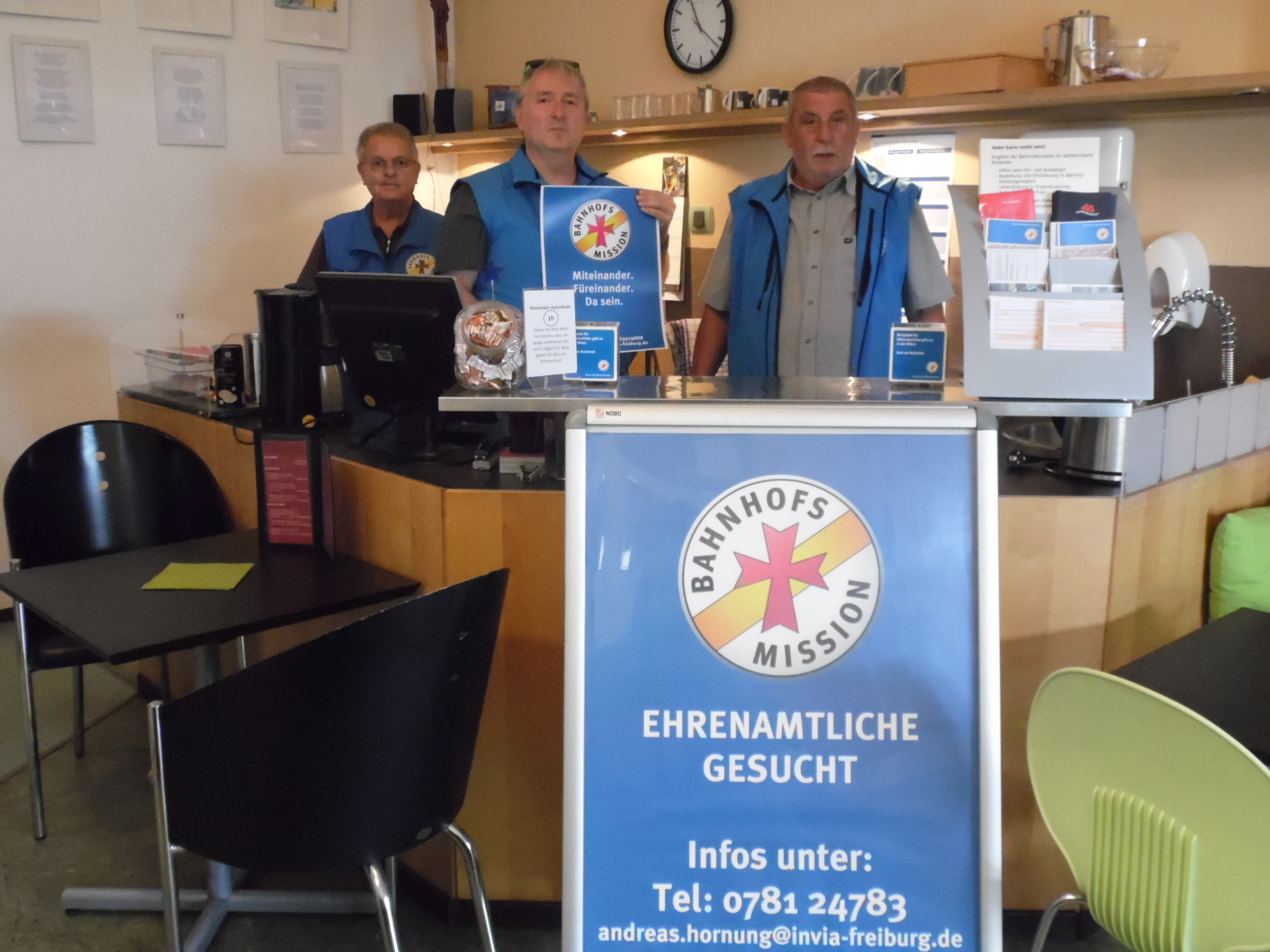 Gerhard Roßkopf, Andreas Hornung und Peter Meier freuen sich über weitere Ehrenamtliche