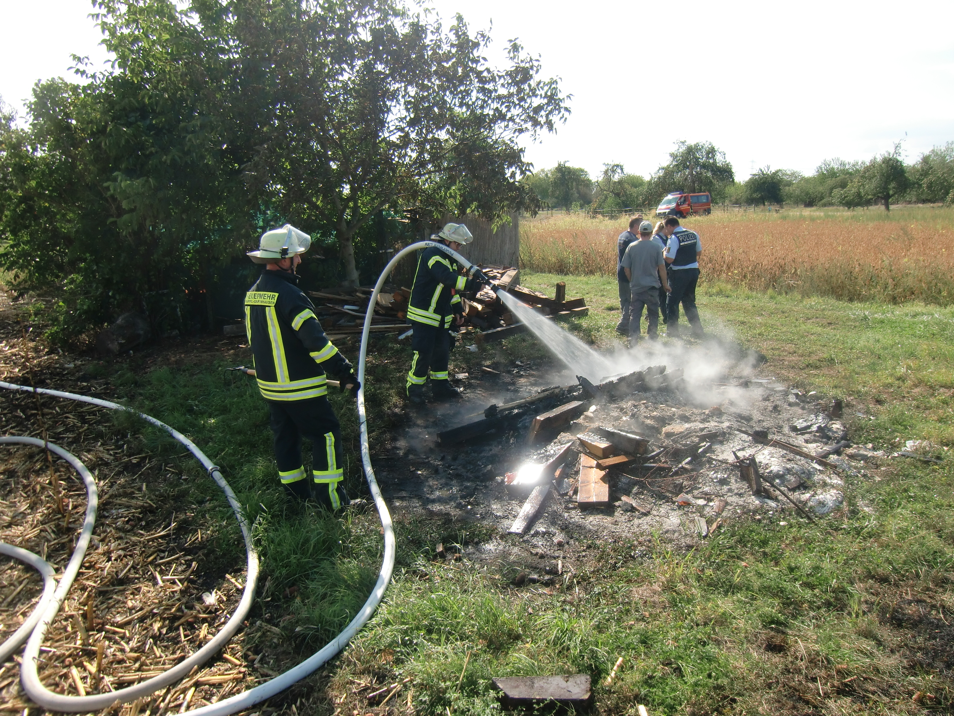 In Kappel-Grafenhausen geriet ein glückerlicherweise schon abgeerntetes Maisfeld in Brand.