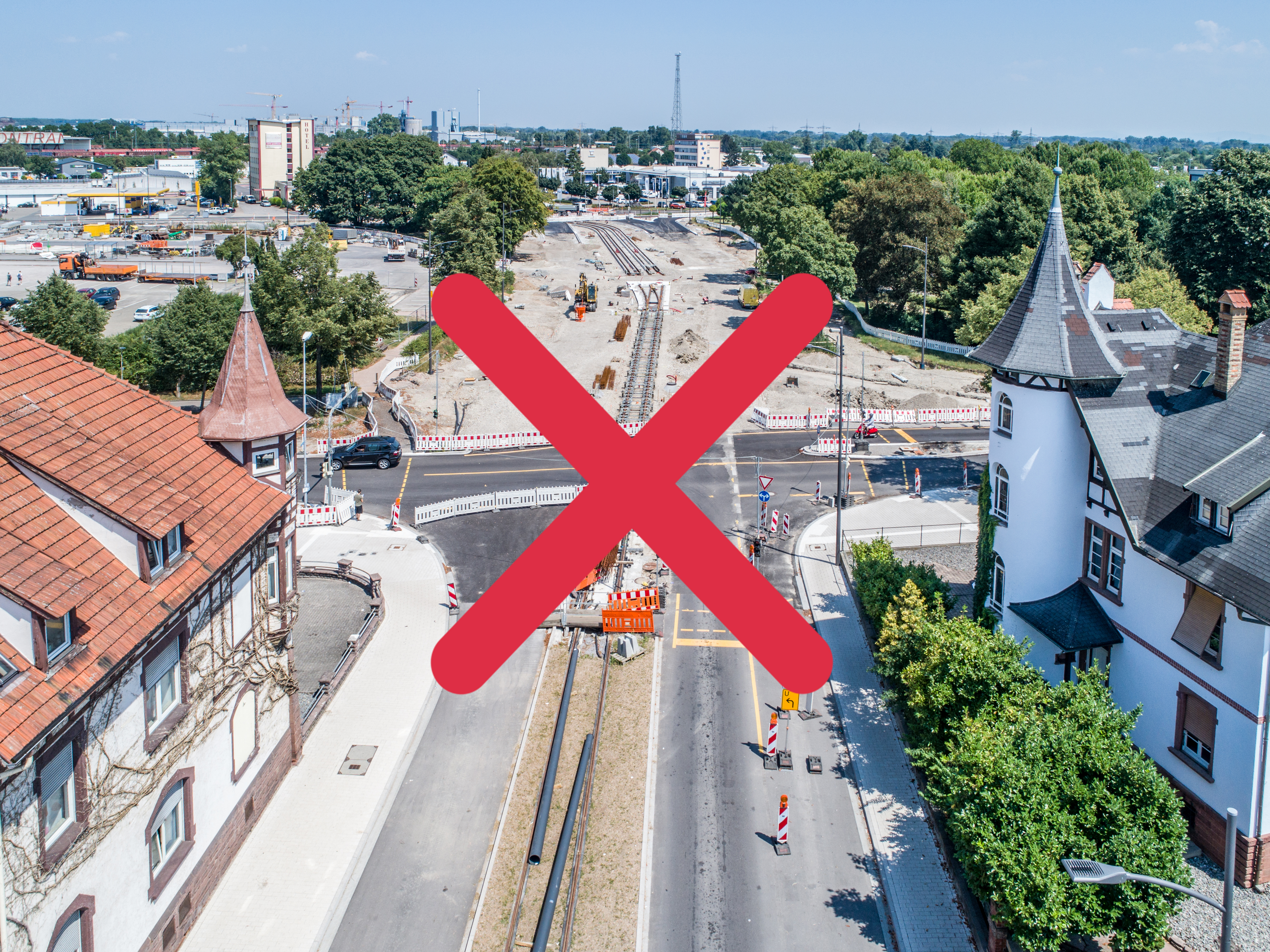 Die ab Montag gesperrte Kreuzung der Großherzog-Friedrich-Straße