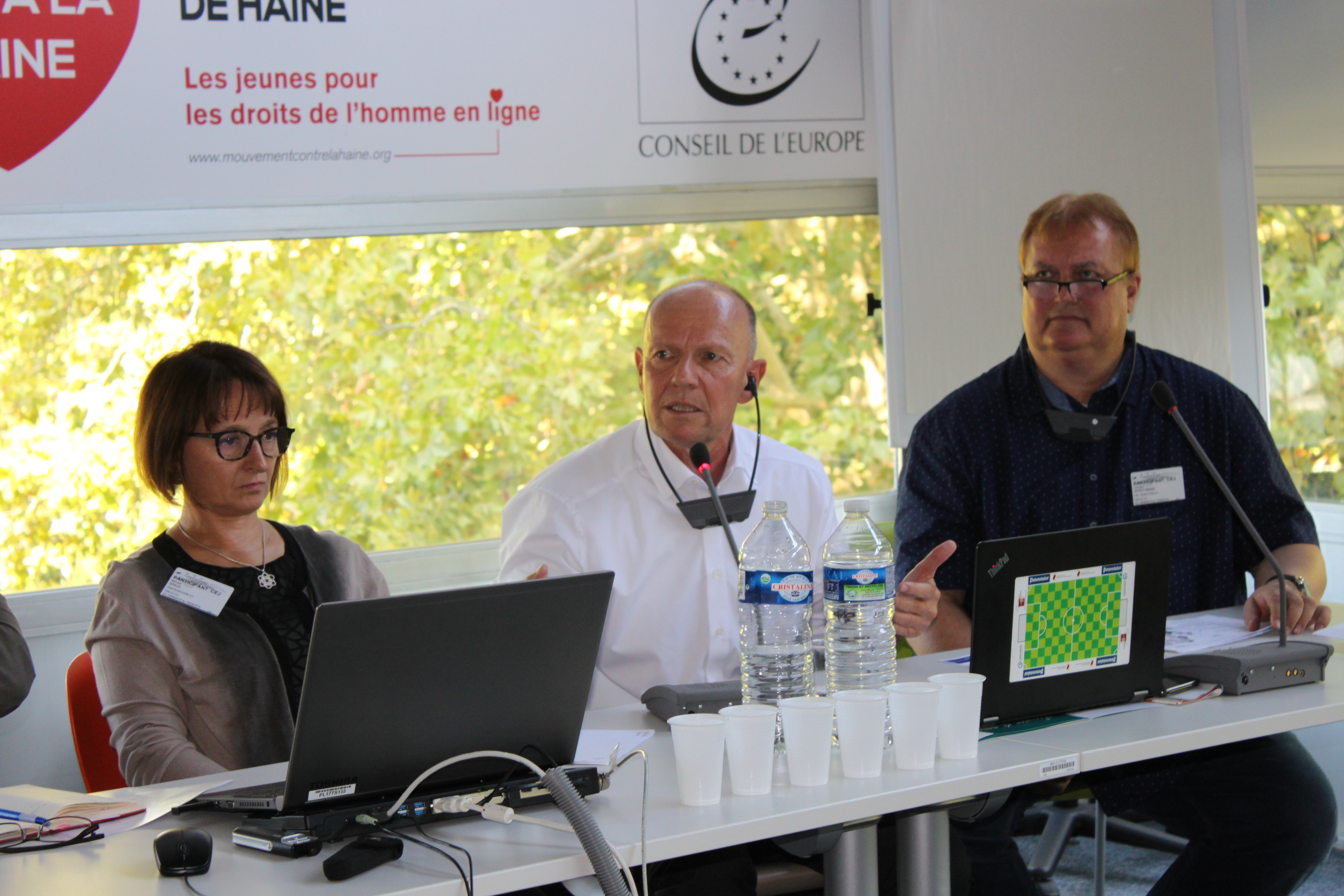 v. l.: Michèle Spack (Geschäftsführerin des französischen Inklusionsunternehmen Sistra), Achim Feyhl (Vorstandsvorsitzender der Lebenshilfe Offenburg-Oberkirch und Geschäftsführer der ASW+W, Christian Schottmann (ECVET-Experte)