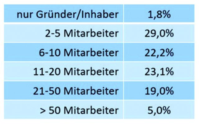 Betriebsgröße der Umfrageteilnehmer.