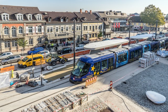 Die Tram und das Rathausareal aus der Luft | Foto: Stadt Kehl