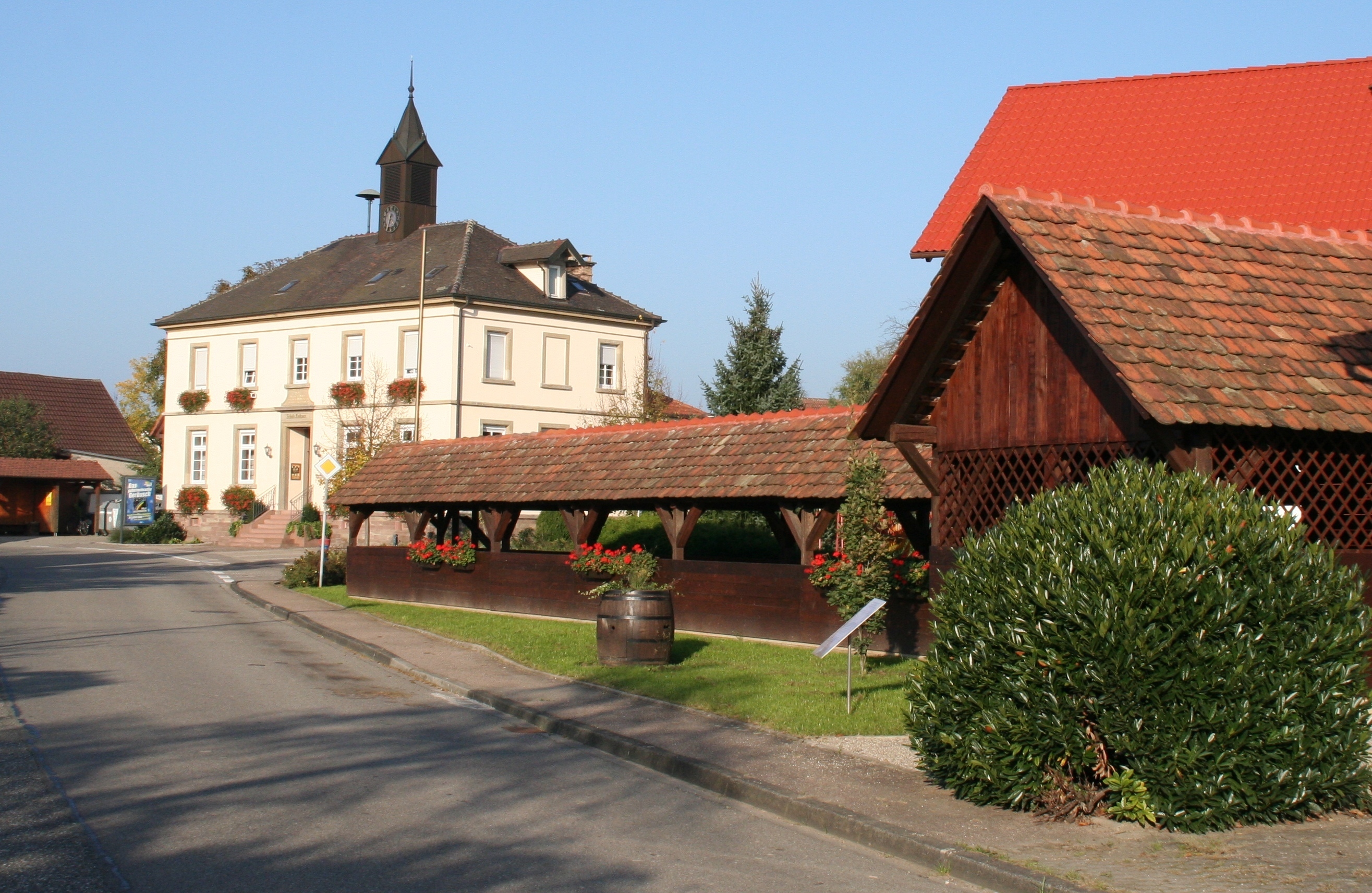 Die historische Kegelbahn vor dem Rathaus