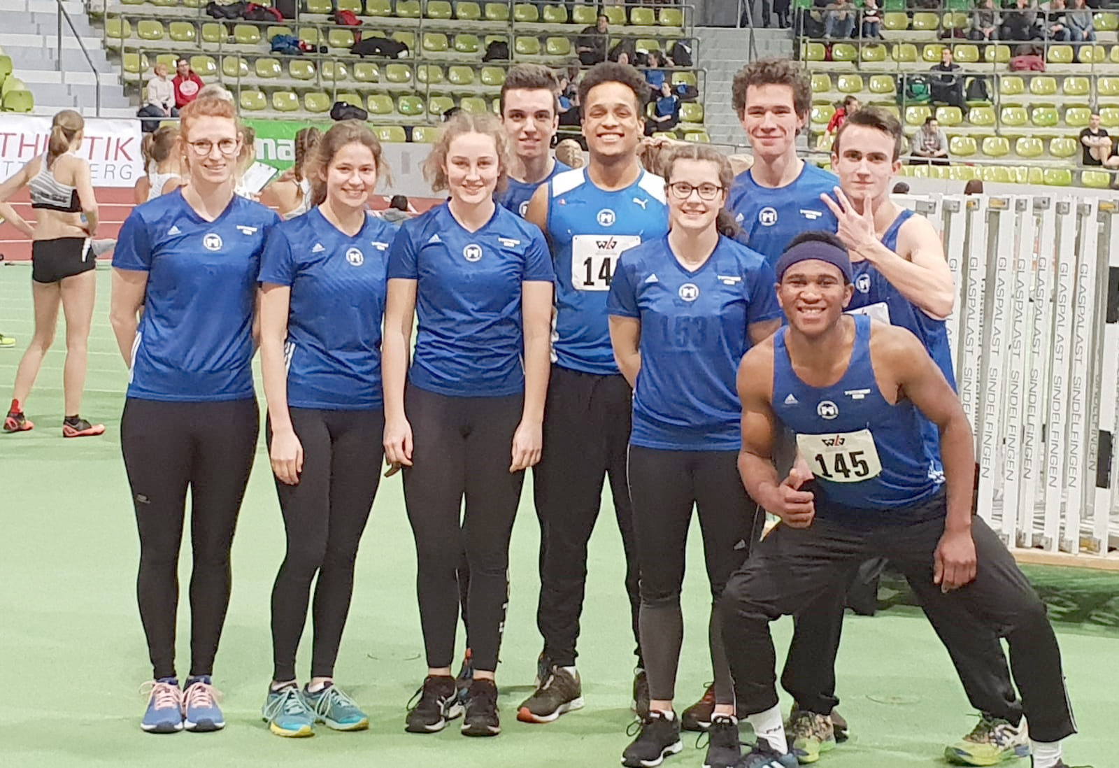 Die LGO-Athleten von links: Ines Ruf, Anna Müller, Johanna Weith, Felix Frühn, Nele Neumann, Maximilian von Neveu, Jean-Louis Leussi und Florian Schnurr
