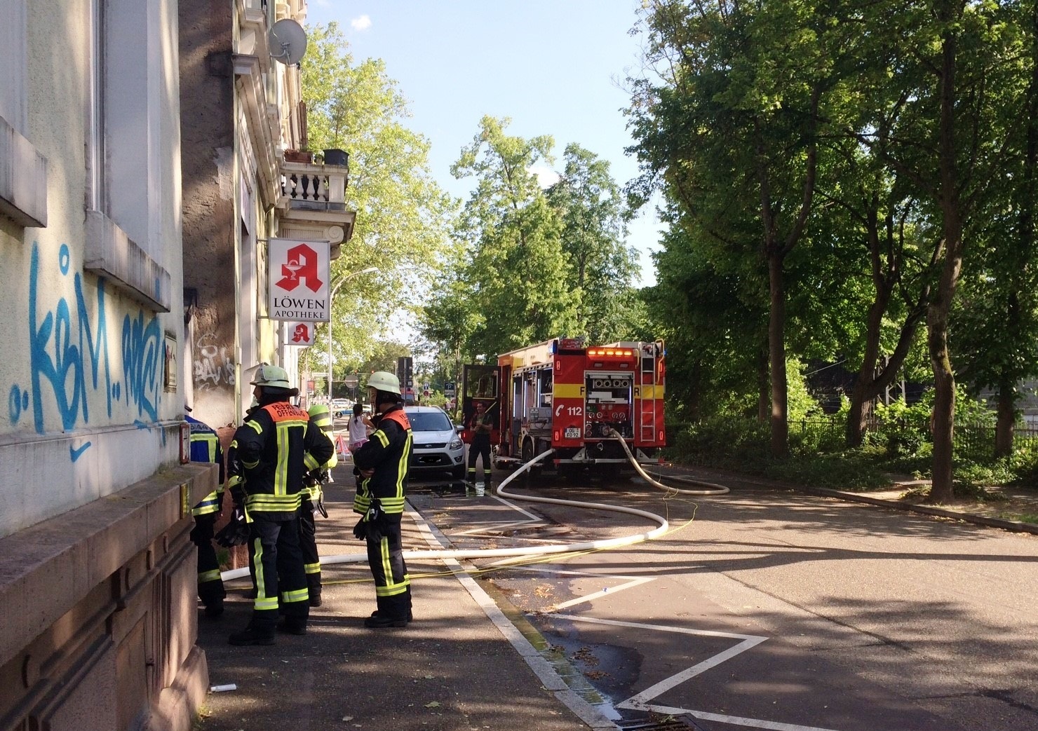 Die Wilhelmstraße in Offenburg musste am Dienstagnachmittag wegen eines Feuerwehreinsatzes gesperrt werden.