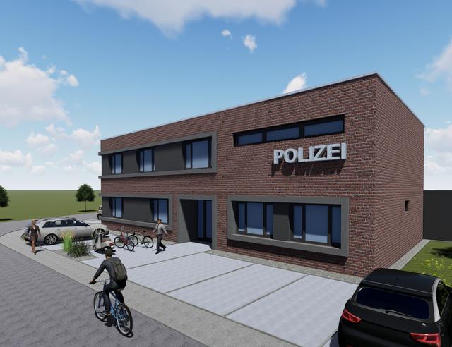 Die 3D-Zeichnung vermittelt einen ersten Eindruck, wie der Polizeiposten in Rust im Herbst 2021 aussehen wird.