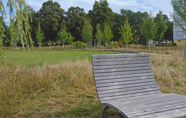Die Himmelsliege in Klein-Allmend lädt zum Entspannen ein. | Foto: Stadt Kehl