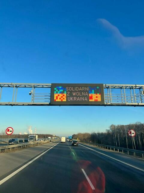 Solidaritätsbekundungen auf polnischen Autobahnschildern | Foto: privat