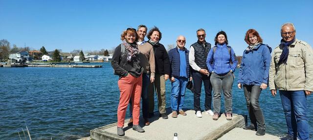 Die Lahrer Delegation: Stadträtin Stefanie Kremling-Deinert (v. l.), Dr. Steffen Auer, Friederike Ohnemus, Stadtverwaltung; Ingrid Furrer, Verbundschule Lahr; Stadtrat Harald Günther, OB Markus Ibert, Stadträtin Dorothee Granderath, Stadtrat Klaus Girstl