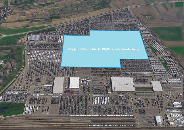 Gelände Mosolf Group Kippenheim mit eingezeichneter Fläche für die Photovoltaikanlage | Foto: Mosolf Group
