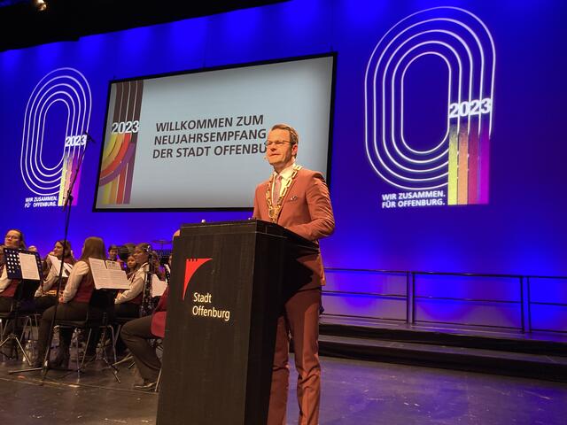 OB Steffens bei der Neujahrsansprache | Foto: gro