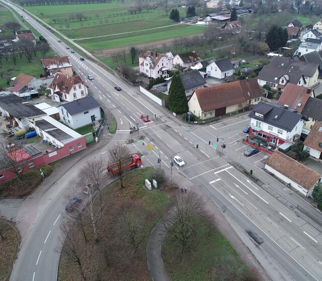 Luftaufnahme der B3-Kreuzung bei Windschläg | Foto: RP