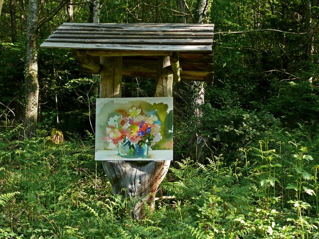 Dieses schöne Bild wurde von Frau Gerlinde Herold gemalt und man kann es bei einem Spaziergang, entlang des Philosophenweg betrachten. | Foto: Alfred Schramm