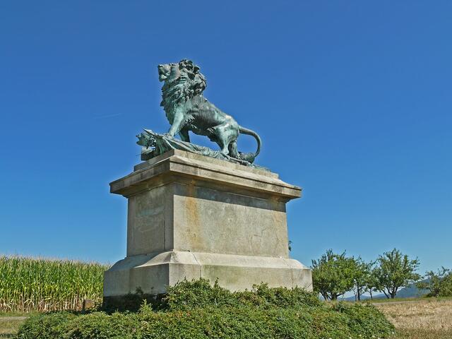 Ein Ehrenmal mit dem hessischen Löwen, zur Erinnerung an die Kämpfe des Infanterie-Reigiments Kur Hessen Wittich Nr. 83 im Kriege gegen Frankreich 1870-71. | Foto: Alfred Schramm