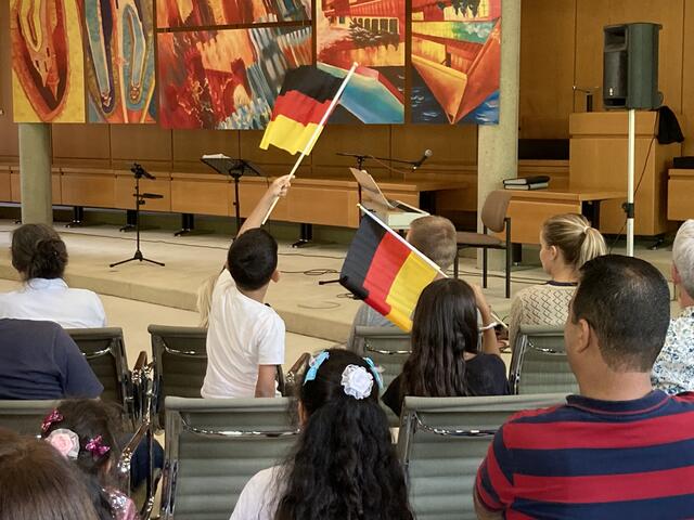 Deutschlandfahnen werden geschwenkt. | Foto: gro