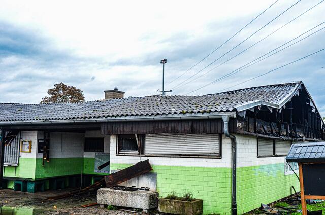 Das Vereinsheim nach dem Brand. | Foto: Stadt Kehl