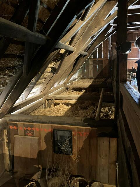 Das Viehfutter wurde von der Bergseite ins Dach des Hauses eingefahren und dann einfach zum Lagern nach unten geworfen. | Foto: Fotos: Glaser