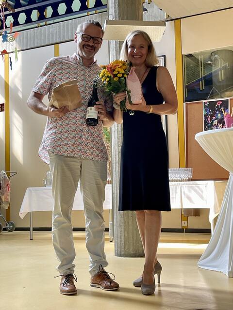 Der Klassenlehrer Jürgen Hog und die Co-Klassenlehrerin Susanne Laschke.