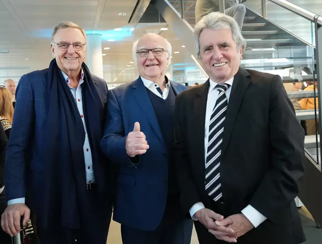 Roland Mack (v. l.), Martin Herrenknecht und Walter Kimmig | Foto: Iris Rothe für Hubert Burda Media