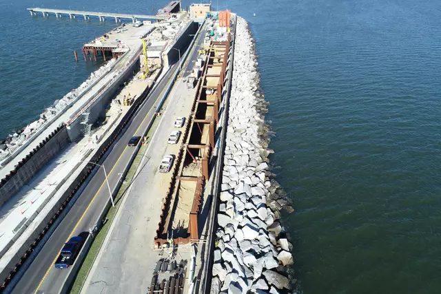 Die Inseln: Im Bereich der Inseln gehen Brücken und Tunnel ineinander über. Eine Insel war auch Startpunkt des Vortriebs für den Thimble Shoal Tunnel. | Foto: Herrenknecht AG