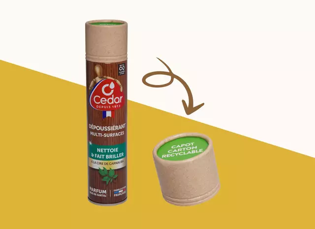Koehler Paper hat gemeinsam mit Wimbée den ersten Deckel für Spraydosen aus 100 % Karton und Papier für die Marke O'Cedar entwickelt. | Foto: Koehler-Gruppe
