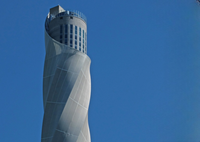 Seitenansicht des Testturms. | Foto: Alfred Schramm