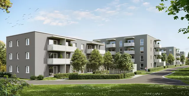 Mit dem Spatenstich beginnt der zweite Bauabschnitt für das Projekt Gartenhöfe.  | Foto: Visualisierung: Wohnbau Lahr GmbH