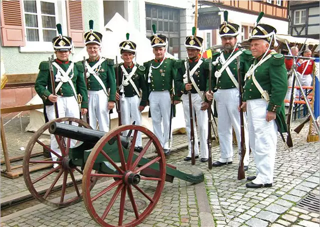 Schützen der Bürgergarde hinter der Stadtkanone. | Foto: Bürgergarde Gengenbach