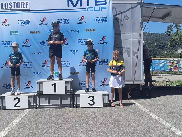 Sofia Olszowiec ganz rechts, wird in Lostorf in der U9 vierte.