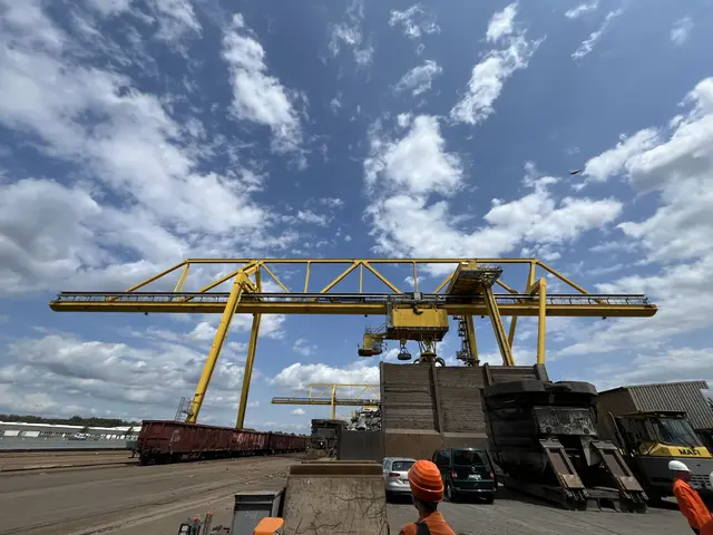 Einer der riesigen Kräne am Schrottplatz. Der Schrott bildet den Rohstoff für den in Kehl erzeugten Stahl. | Foto: gro