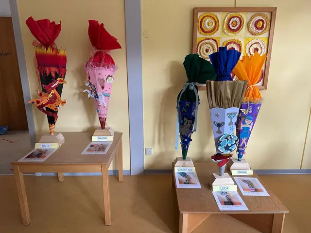 Im Projektraum des Kindergartens Maria Goretti wird Kreativität großgeschrieben: Die Ausstellung der Wunsch-Schultüten zeigt die Vielfalt und den Ideenreichtum der Schulanfänger.  | Foto: Kindergarten Maria Goretti 