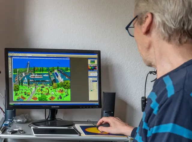 Der Kehler Künstler Michael Dreilich gestaltet ein Wimmelbuch über Kehl. | Foto: Stadt Kehl