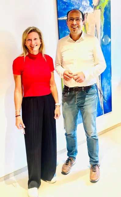 Stefanie Bartsch und Meinrad Baumann tauschten sich aus. | Foto: Gemeinde Bad Peterstal-Griesbach