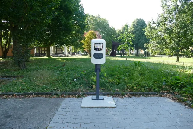 Seit Ende September in Betrieb: Die neue E-Ladesäulen am Campus der Hochschule Kehl. | Foto: Hochschule Kehl