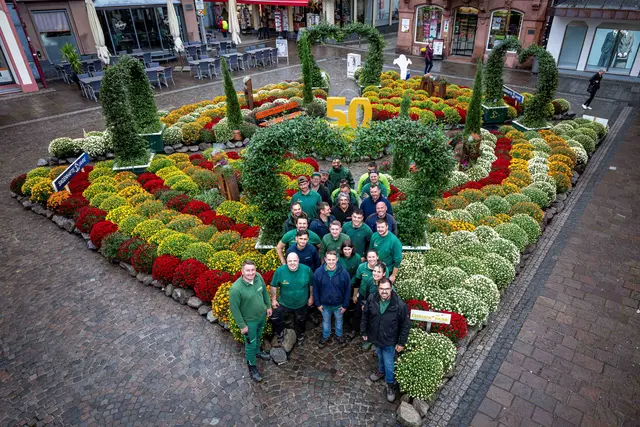 20 Gärtner des Europa-Park verwandelten den Sonnenplatz in ein schillerndes Kunstwerk. | Foto: Europa-Park