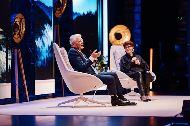 Joachim Gauck im Gespräch mit Bernadette Schnoog | Foto: Jigal Fichtner/Sparkasse