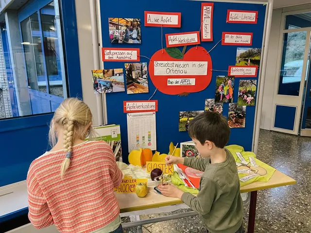 Kinder der frisch ausgezeichneten Naturpark-Schule in Lauf probieren unterschiedliche Apfelsorten. Bei ihrem Naturpark-Projekt zum Apfel auf dem Aspichhof haben sie erfahren, wie wichtig Streuobstwiesen für ein funktionierendes Ökosystem sind. | Foto: Gundi Woll/Naturpark Schwarzwald Mitte/Nord