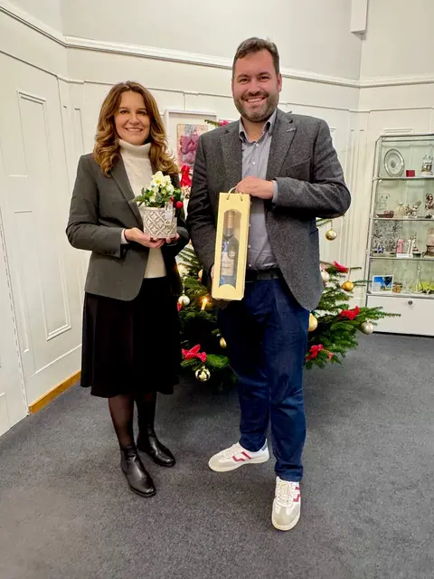 Interkommunalen Austausch zwischen Bürgermeisterin Opitz (Sasbach) und Oberbürgermeister Bauernfeind (Bühl) | Foto: Eckert/Stadt Bühl