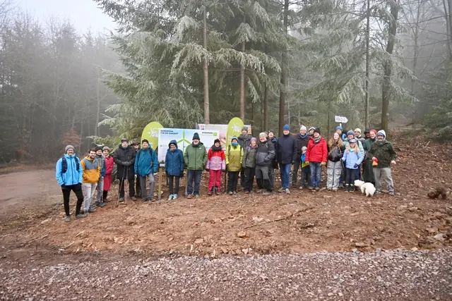 Die Bürger Energie Ortenau eG beim Besuch der Baustelle des Windparks Hummelsebene | Foto: Stadtwerke Oberkirch